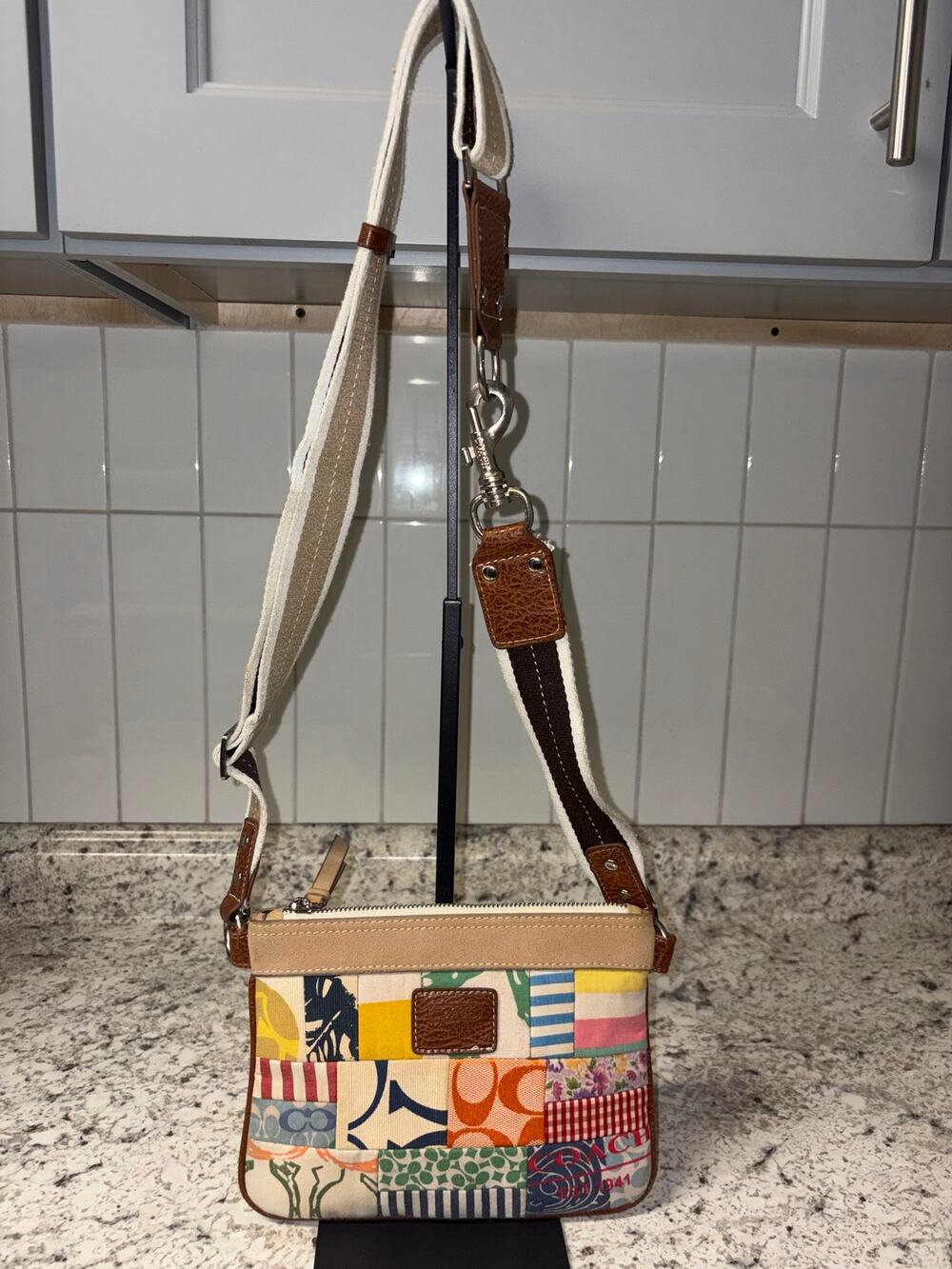 Coach Multicolor Patchwork Small Crossbody Bag Y2K Leather Trim